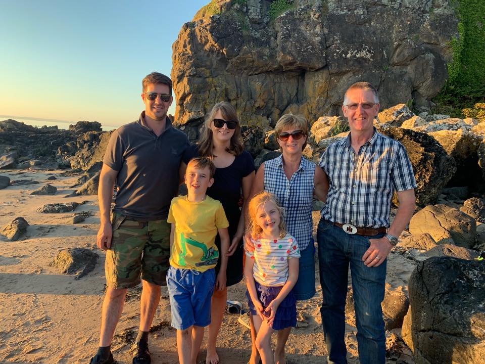 The McAuleys at the beach